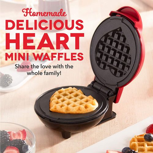 Mini máquina de waffle maker para individuos, pasteles, sándwiches y otros desayunos, almuerzos o bocadillos para llevar, con lados antiadherentes fáciles de limpiar