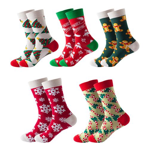 Women Christmas Socks Christmas Jacquard Tube Socks