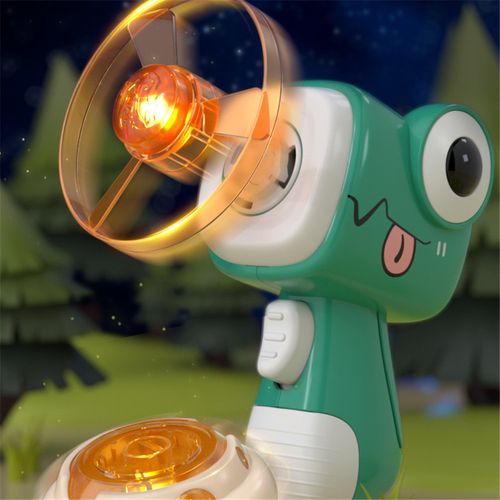 Dinosaur Gyro Gun Toddler/Kid's Outdoor Toy Flash Ejection Rotary Luminous Flying Bamboo Dragonfly (Accessories Are Random in Color)