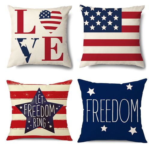 Independence Day Office Lumbar Pillow Cover for Cushion and Backrest (without Pillow Core Included)