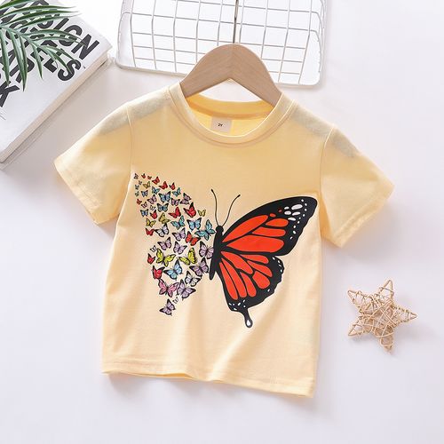 Toddler Girl Butterfly Print Short-sleeve Tee