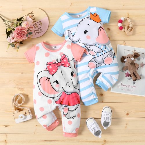 Bébé Unisexe Éléphant Décontracté Manches courtes Combinaisons