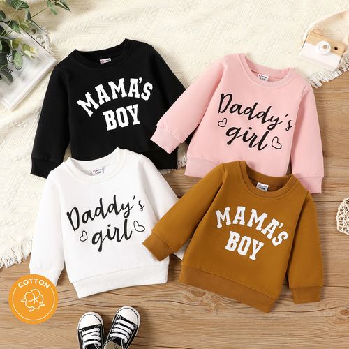 100% Cotton Baby Boy/Girl Letter Print Long-sleeve Pullover Sweatshirt