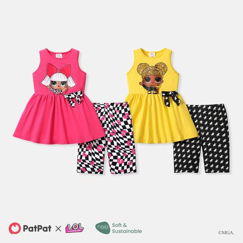 L.O.L. SURPRISE! 2pcs Toddler/Kid Girl Bowknot Design Sleeveless Tee and Shorts Set