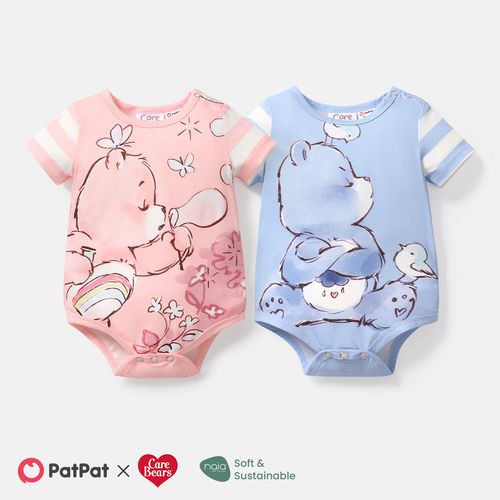 Care Bears Baby Boy/Girl Striped Short-sleeve Graphic Naia™ Romper