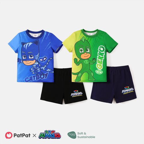 PJ Masks Toddler Boy 2pcs Colorblock Short-sleeve Tee and Cotton Shorts Set