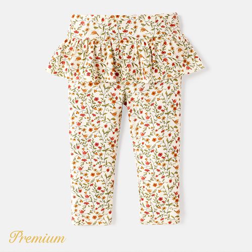 Bebé Chica Volantes Flor rota Elegante Leggings / Ropa ajustada / Bootcut