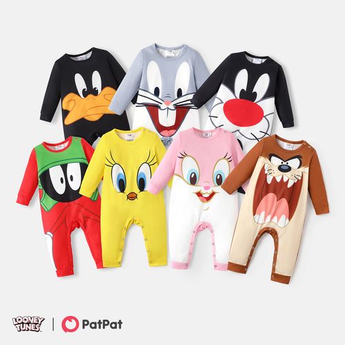 Looney Tunes Baby Boy/Girl Long-sleeve Cartoon Print Jumpsuit