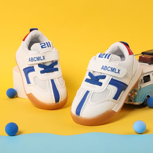 Toddler/Kid Letters Print Breathable Velcro Wear-resistant Sport Shoes
