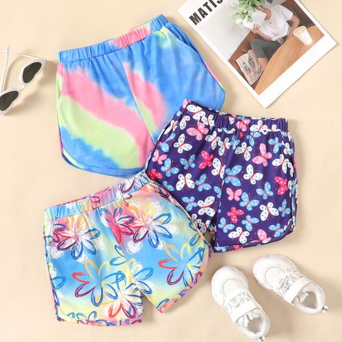 Kid Girl Tie Dye / Floral / Butterfly Print Shorts