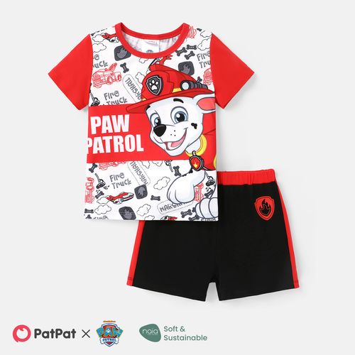PAW Patrol Toddler/Kid Boy 2pcs Naia™ Character & Letter Print Tee and Color Block Shorts Set