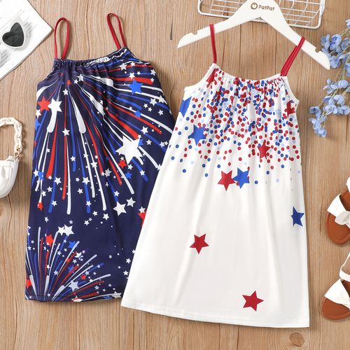 Independence Day Kid Girl Allover Print Slip Dress