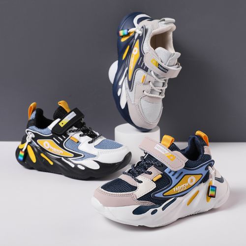 Kid Letters Pattern Breathable Multicolored Cool Sport Shoes