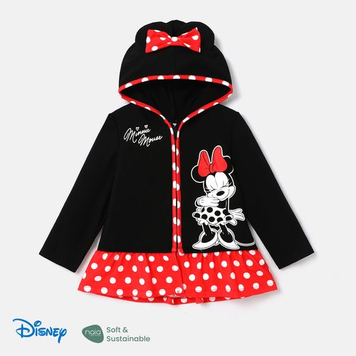 Disney Toddler Girl Naia™ Polka Dots Ruffle Hem Zip Up Hoodie
