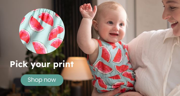 Click it to view  Baby Girl Pom Poms Detail Allover Watermelon Print Tank Romper page