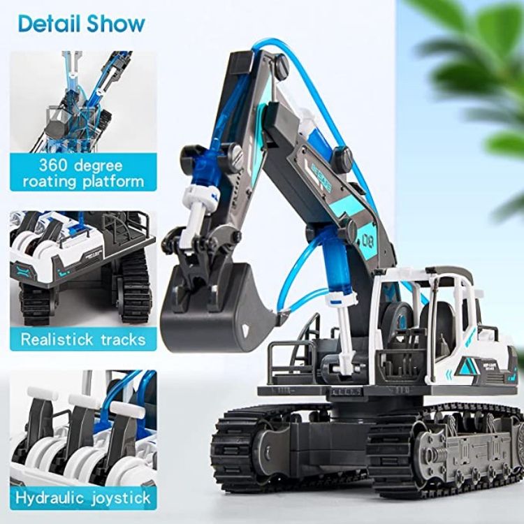 Building Hydraulic Excavator Bulldozer Toys Kids Engineering Vehicle Assembled Kits Color-A