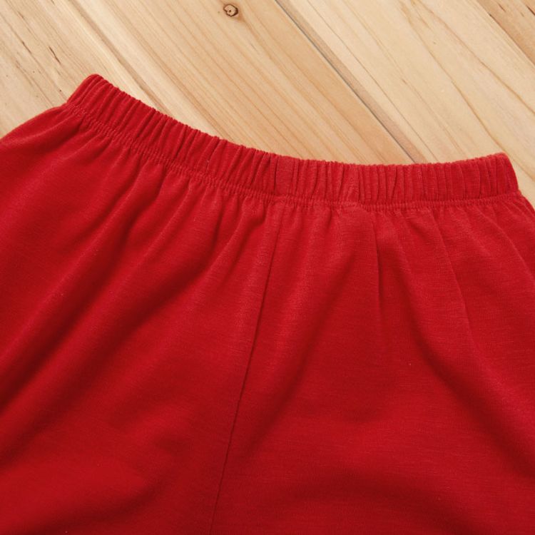 Pretty Baby Girl 2pcs Floral Short-sleeve Shorts Set Red