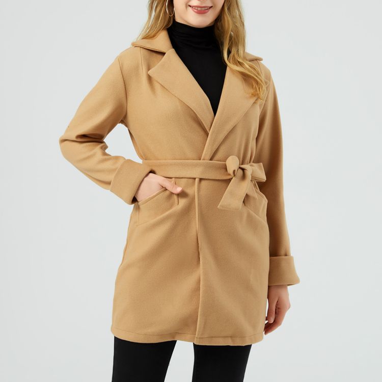 khaki wrap coat