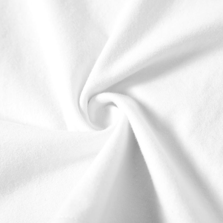 Kid Girl 95% Cotton Casual Letter Figure Print Short-sleeve Tee White