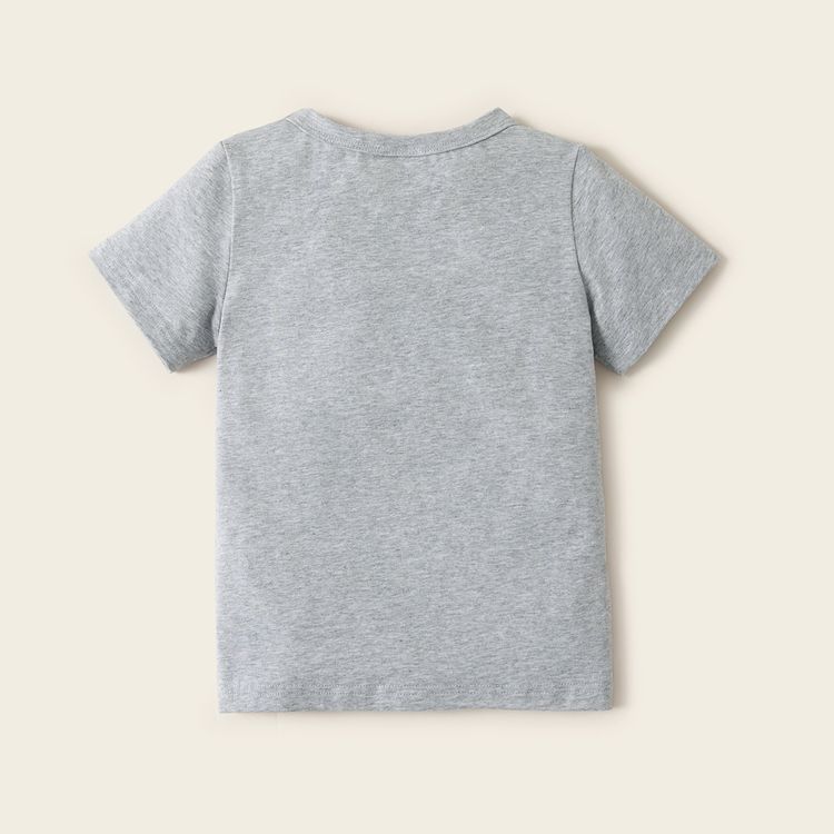 Family Matching Cotton Short-sleeve Stars Stripes Floral Print Grey T-shirts Grey