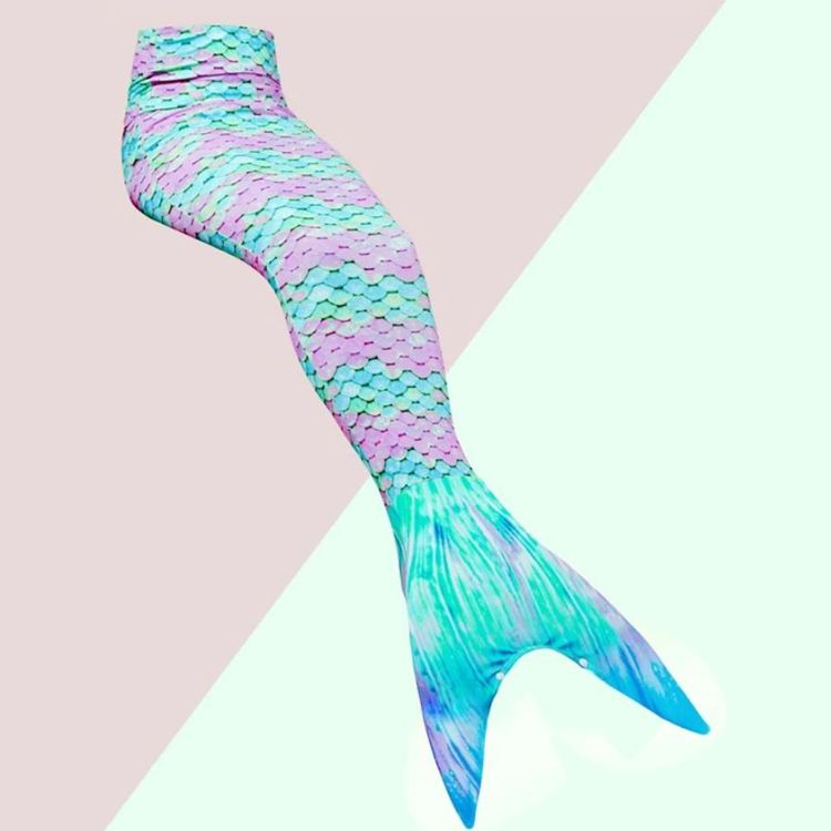 Kid Girl Mermaid Tail for Swimming Pale Green