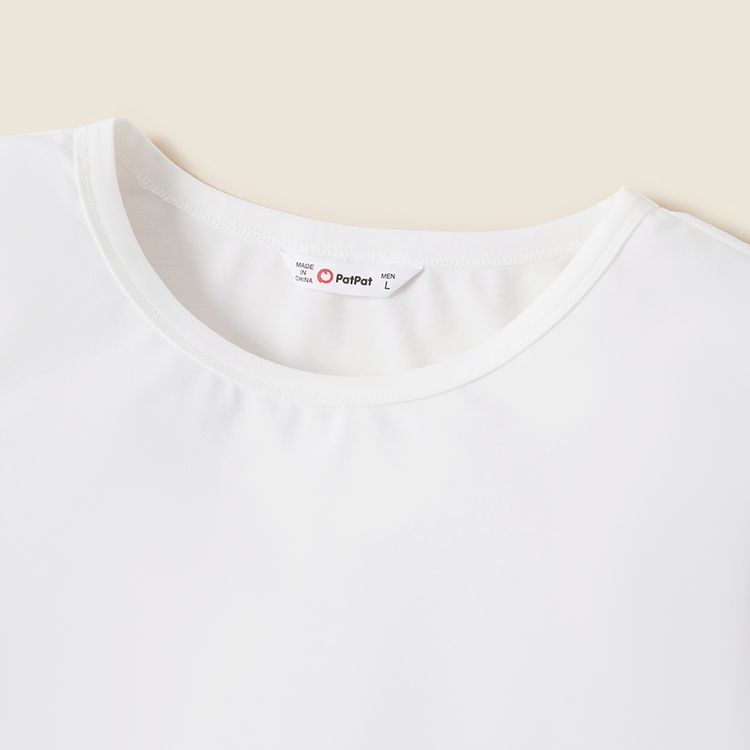 Family Matching American Flag Design Letter Print White Short-sleeve T-shirts White