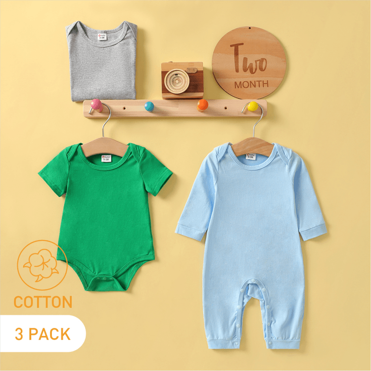 Set da 3 tutine e tutina in cotone per neonato con maniche svolazzanti Solo  €16.26 Patpat IT Cellulare