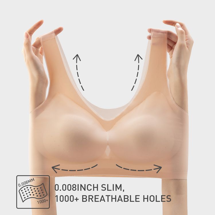 Nursing Solid Seamless Comfortable Breathable Bra Nude