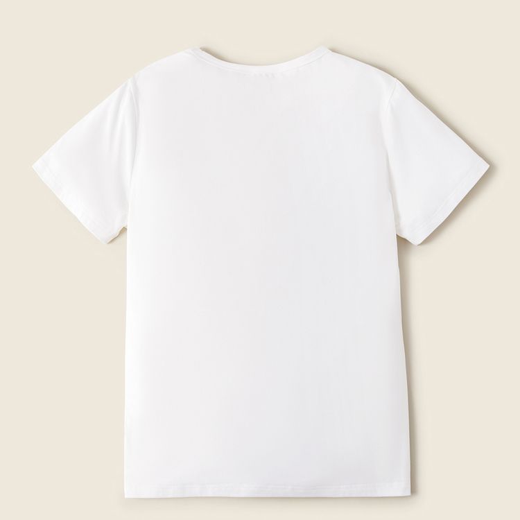 Family Matching Letter Print White Short-sleeve T-shirts White
