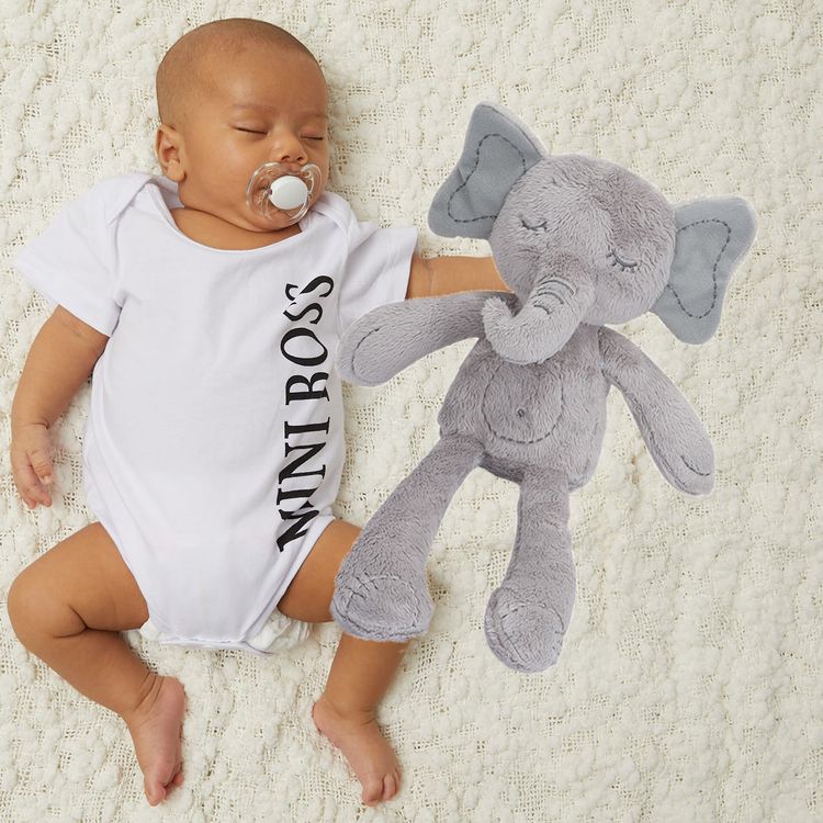 7.8''/15.6'' Soft Adorable Animal Elephant Baby Pillow Infant Sleeping Stuff Toys Baby 's Playmate Toddler Gift Grey