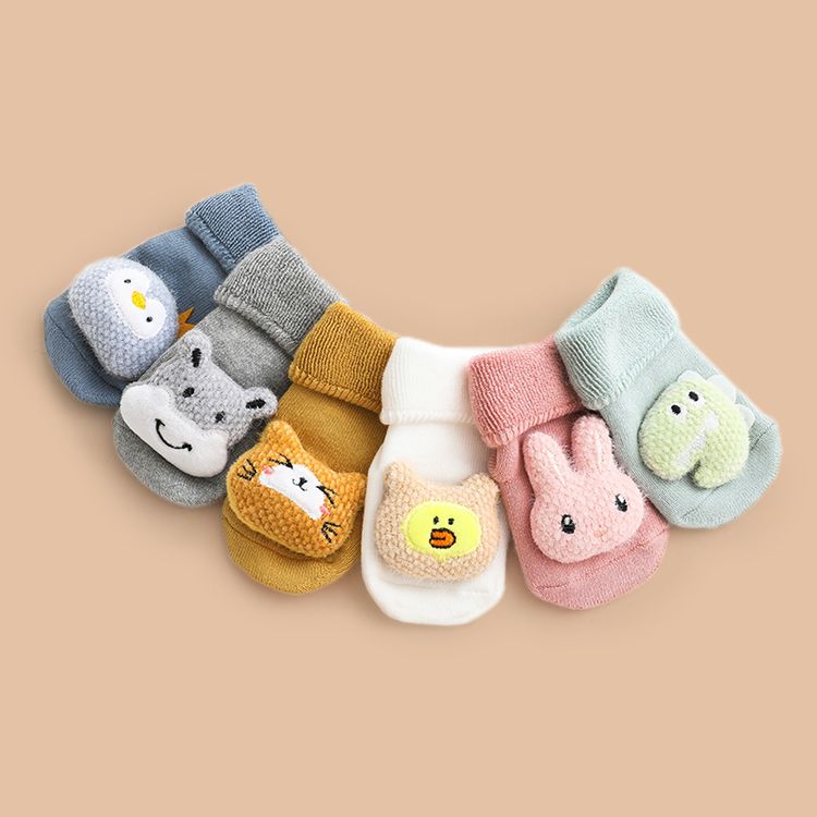 Baby / Toddler Cute Cartoon Animal Thermal Socks White