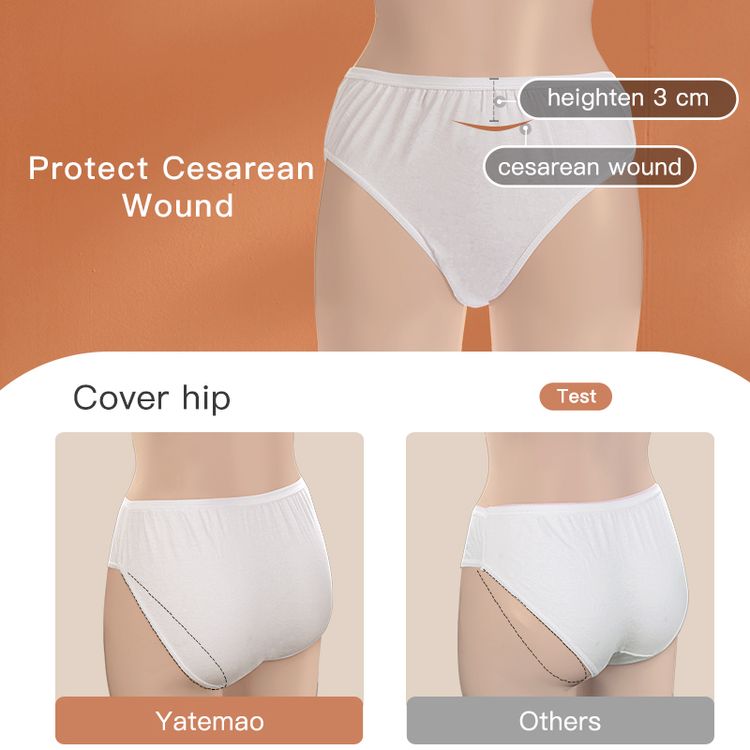 5-Pack Women's 100% Pure Cotton Disposable Underwear Mid Rise Travel Panties 
