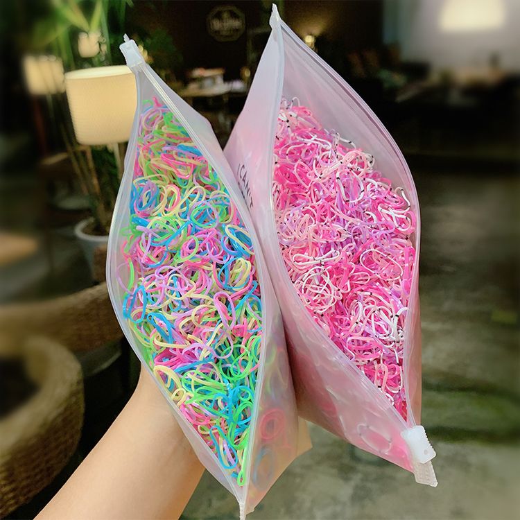 1000-piece Pretty Disposable Hair Ropes for Girls White
