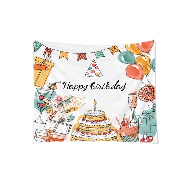 Joyeux Anniversaire Gateau Impression Toile De Fond Tapisserie Tissu Fete D Anniversaire Decoration Fond Decoration Murale Avec Crochet Uniquement 5 99 Patpat Fr Mobile