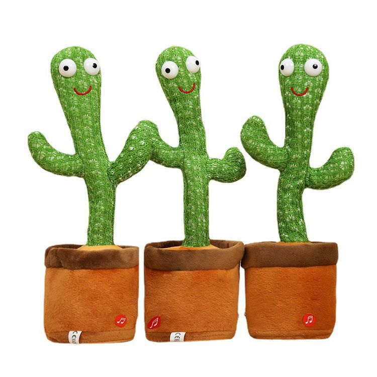 Dancing Talking Cactus Toys for Baby Boys and Girls Electronic Plush Toy Singing Dancing Record & Repeating What You Say Green