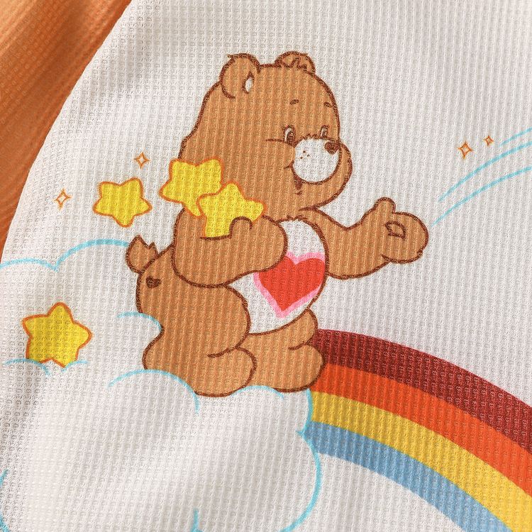 Care Bears 2-piece Baby Boy/Girl Raglan-sleeve Bear and Rainbow Print Sweatshirt and Pants Set Ginger