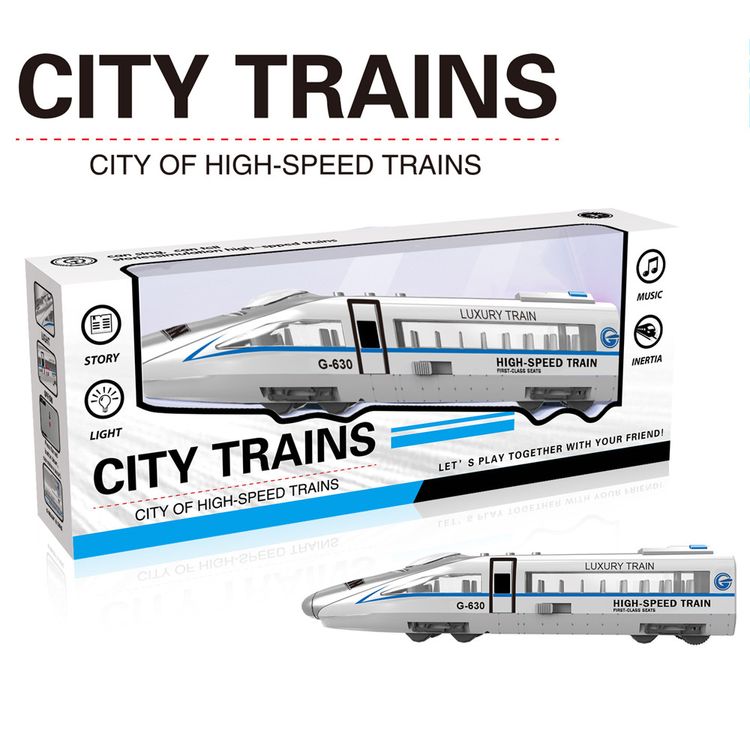 Simulation High Speed Electric Railway Train Toys with Sound & Light EMU Model Block Train Toys Color-A