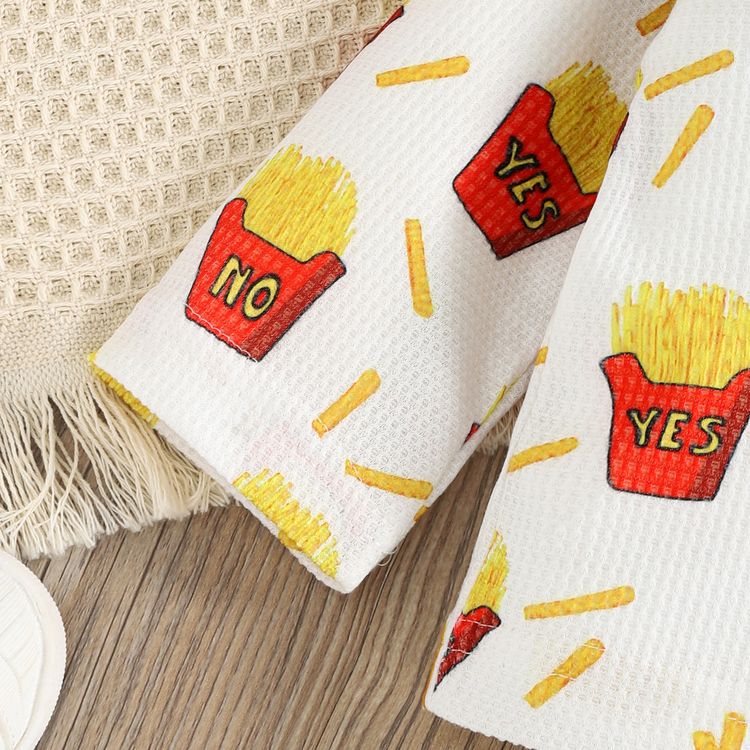 フライドポテト全体に2個の赤ちゃんがプリント長袖トップと綿100 デニムジーンズセット 1 3 54patpat Asia移動のみ