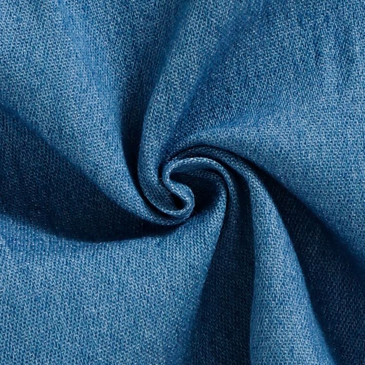 3pcs Baby Girl 95% Cotton Leopard Twist Knit One Shoulder Crop Top and Imitation Denim Ruffle Skirt with Headband Set Blue