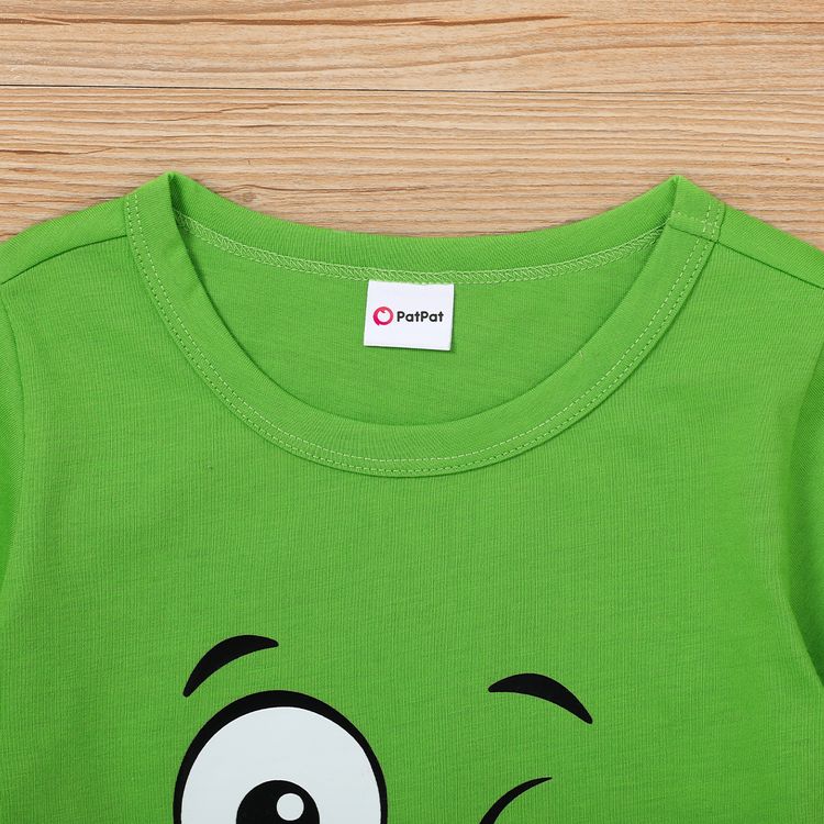 Stylish Kid Boy/Girl Facial Design T-shirt Green