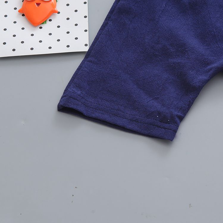 2pcs Printed Short-sleeve Baby Set Khaki
