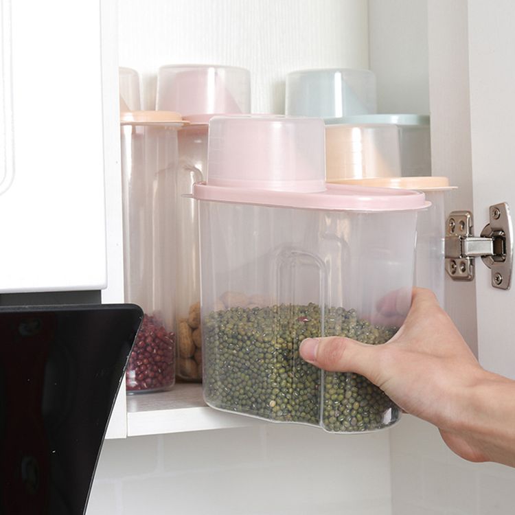 Airtight Food Storage Containers, Kitchen Pantry Organization and Storage, Plastic Canisters with Durable Lids Pink