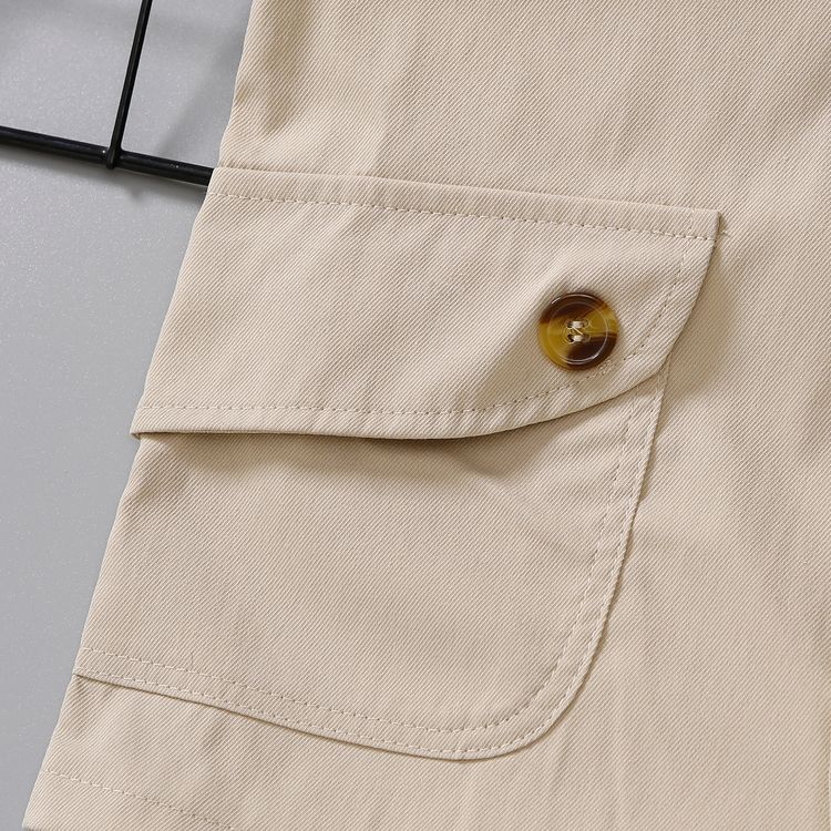 Toddler Boy Trendy Button Pocket Design Khaki Vest Khaki
