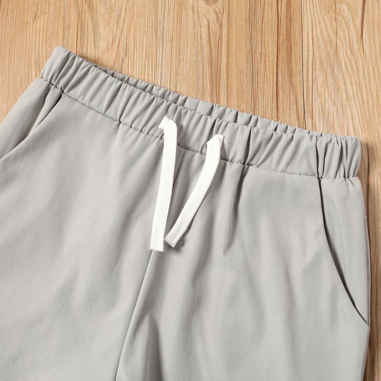 Kid Boy Casual Solid Color Elasticized Shorts Grey