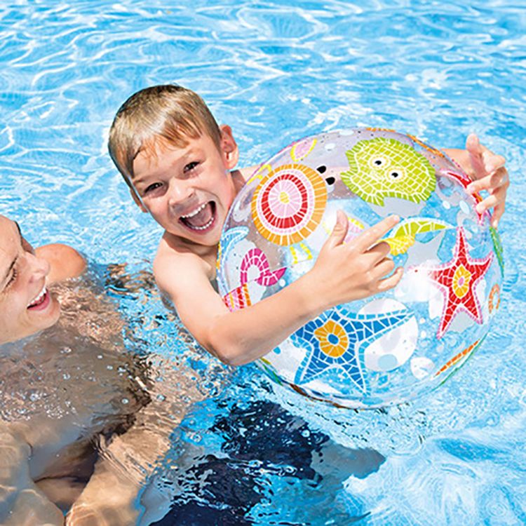 Inflatable Beach Ball Floating Water Toys for Swimming Pool Beach Outdoor Summer Party Toys (Random Pattern) Color block