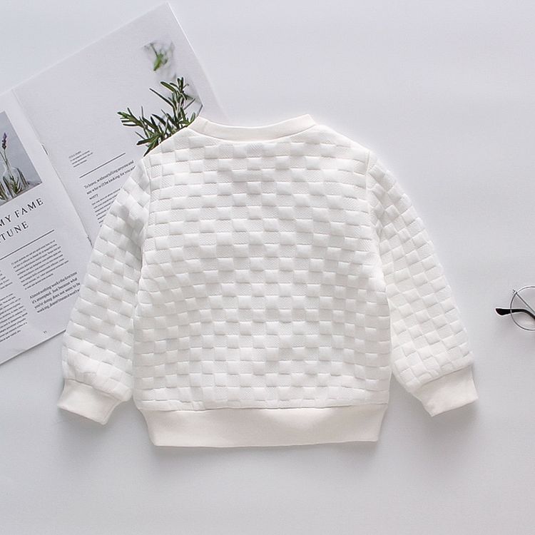 Toddler Boy Textured White Pullover Sweatshirt White