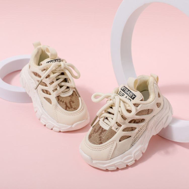 Toddler Letter Graphic Fashion Beige Sneakers Beige