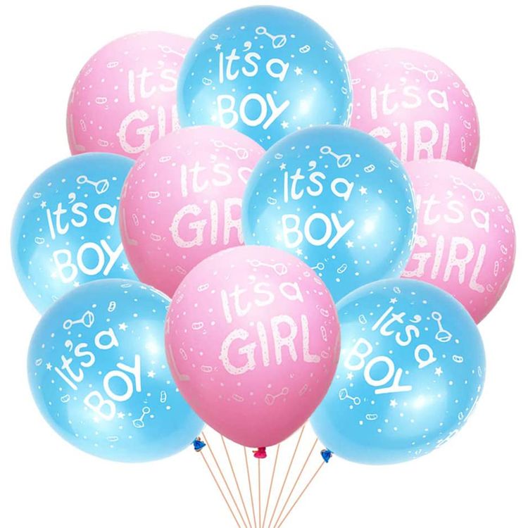 10-pack Blue & Pink Baby Gender Reveal Balloons Letter Balloons for Baby Shower Gender Reveal Party Supplies Decor Multi-color