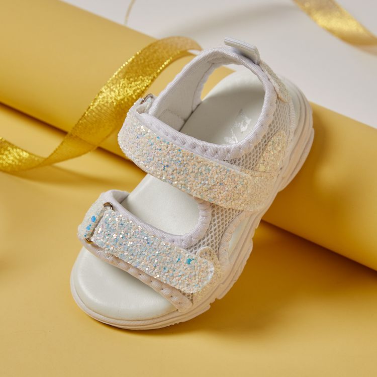 Toddler / Kid Sequined Velcro Closure Sandals White