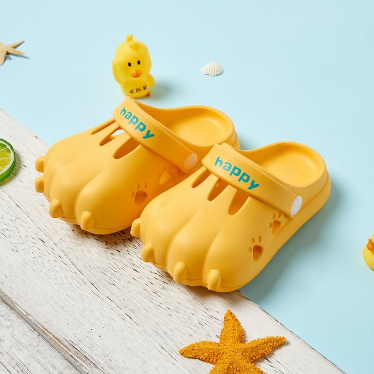 Toddler / Kid Solid Cartoon Bear Paw Sandals Pale Yellow